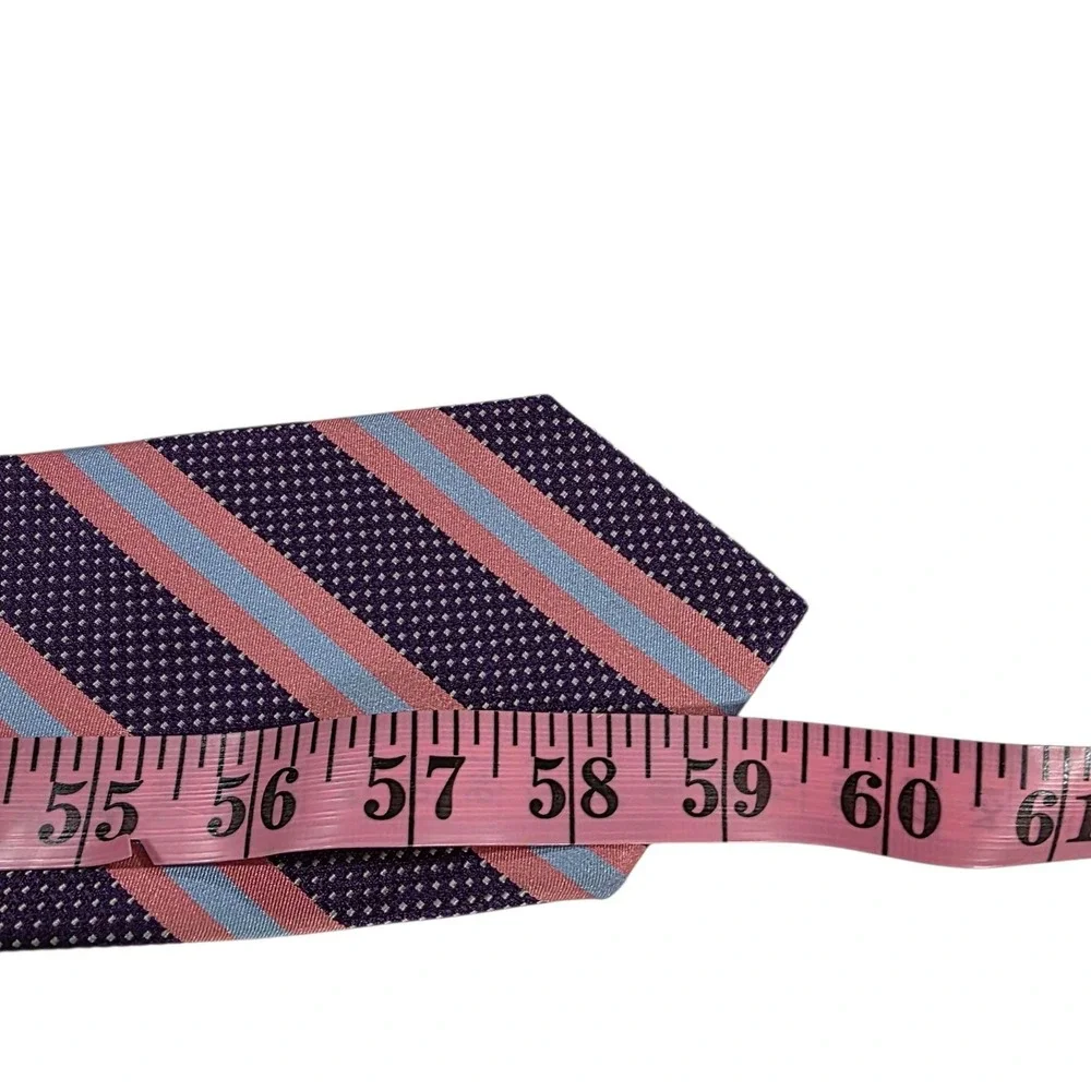 ETON Silk Striped Dotted Necktie Purple Pink Blue Men's Formal Fashion Accessory